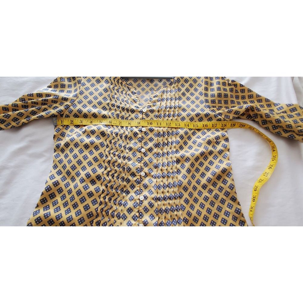 G.H. Bass & Co Women's Blouse Long Sleeve Button Up Yellow Satin Size XS - Picture 7 of 8